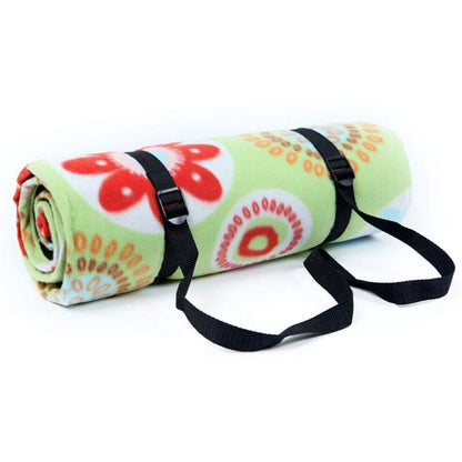 Fleece Shoulder Roll Up Compact Picnic Blanket