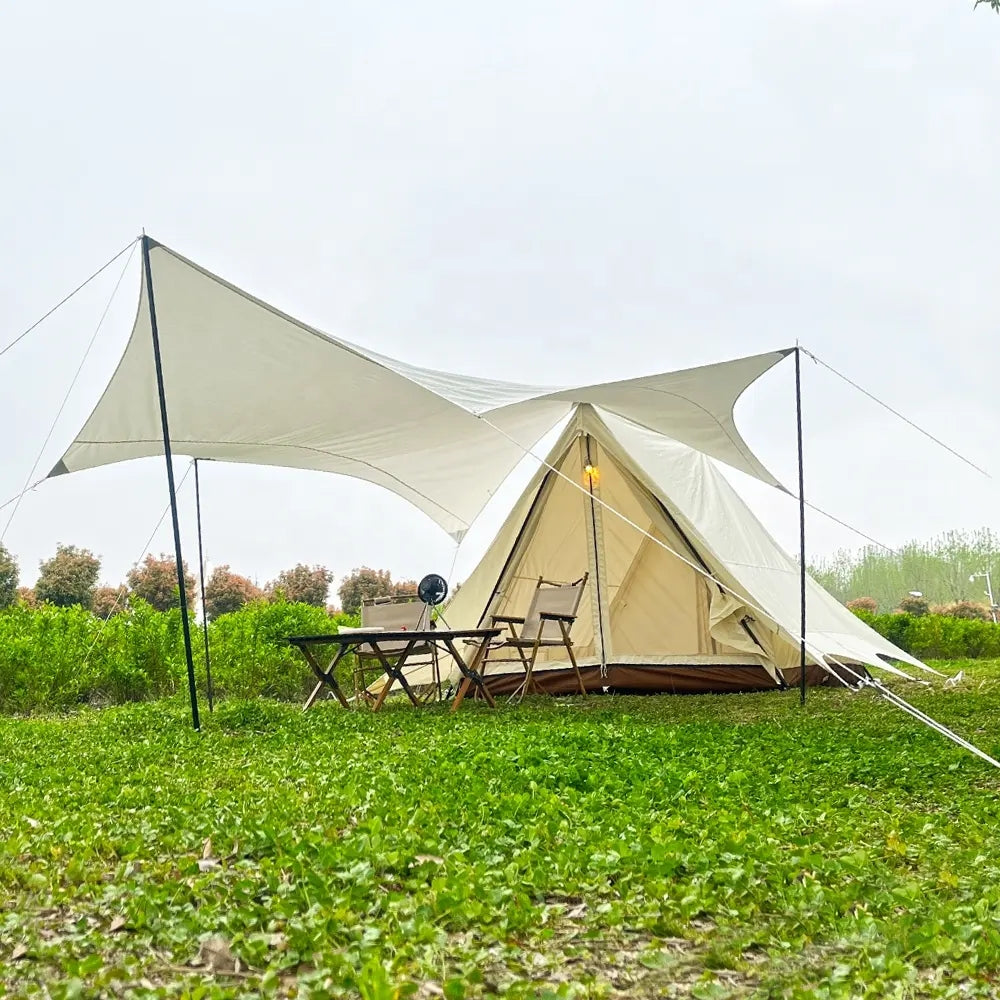 A Shape Glamping Outdoor Large Canvas Camping Tent Luxury CottonTents Waterproof Family Tent