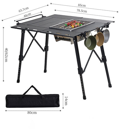 Expandable multifunctional outdoor camping mobile kitchen IGT lifting table