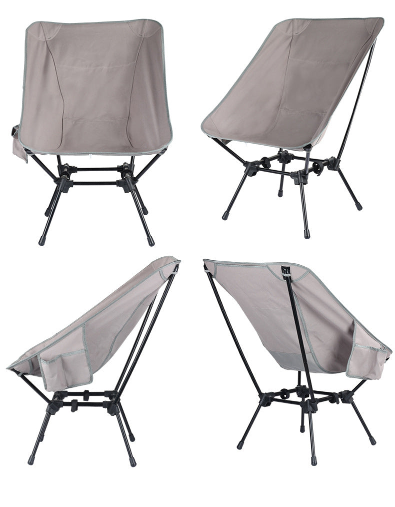 Convenient camping chair, leisure beach chair, fishing folding chair, carbon steel large square moon chair